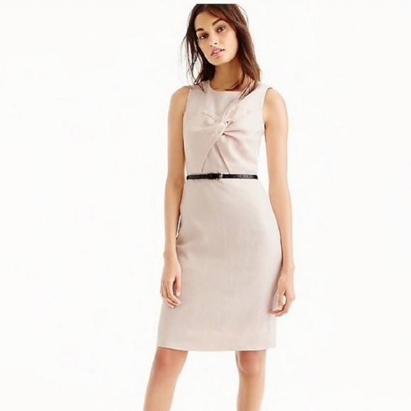 J. Crew Dresses & Skirts - J. Crew | Blush Drape Knot Linen Sheath Dress